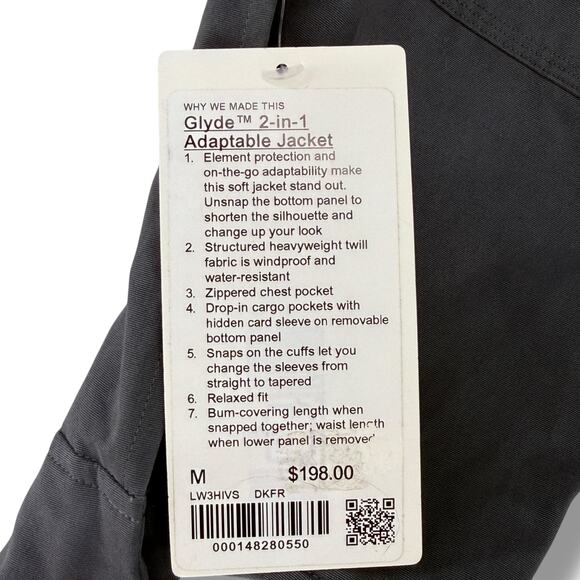 Lululemon Glyde 2-in-1 Adaptable Jacket Women's Sz M Dark Forest Green Crop - Picture 7 of 8